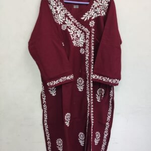 Embroidered Maroon Kurti