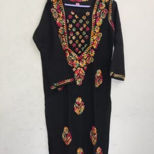 Traditional Black Embroidered Kurti