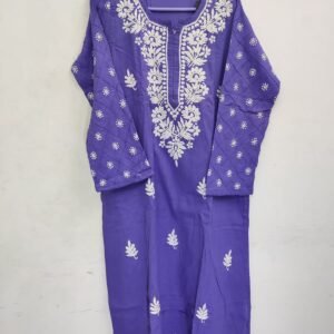 Purple embroidered kurta
