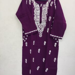 Purple Embroidered Kurti