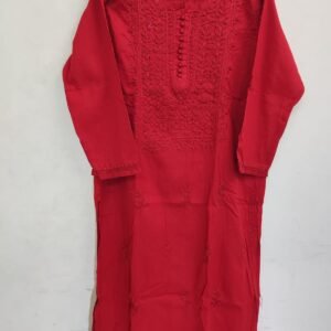 Red Embroidered Kurti