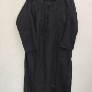 Black Lucknowi Kurta