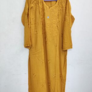 Mustard Embroidered Kurti