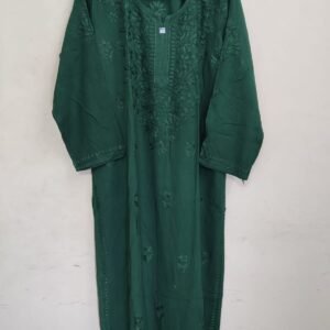Dark Green embroidered long dress