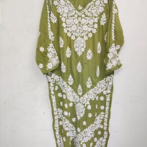 Green Embroidered Modal Kurti