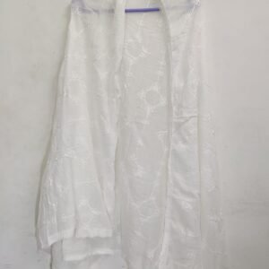 Cotton White Embroidered Dupatta