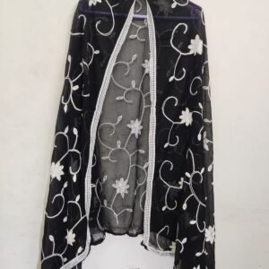 Dupatta - Georgette (Black and White)