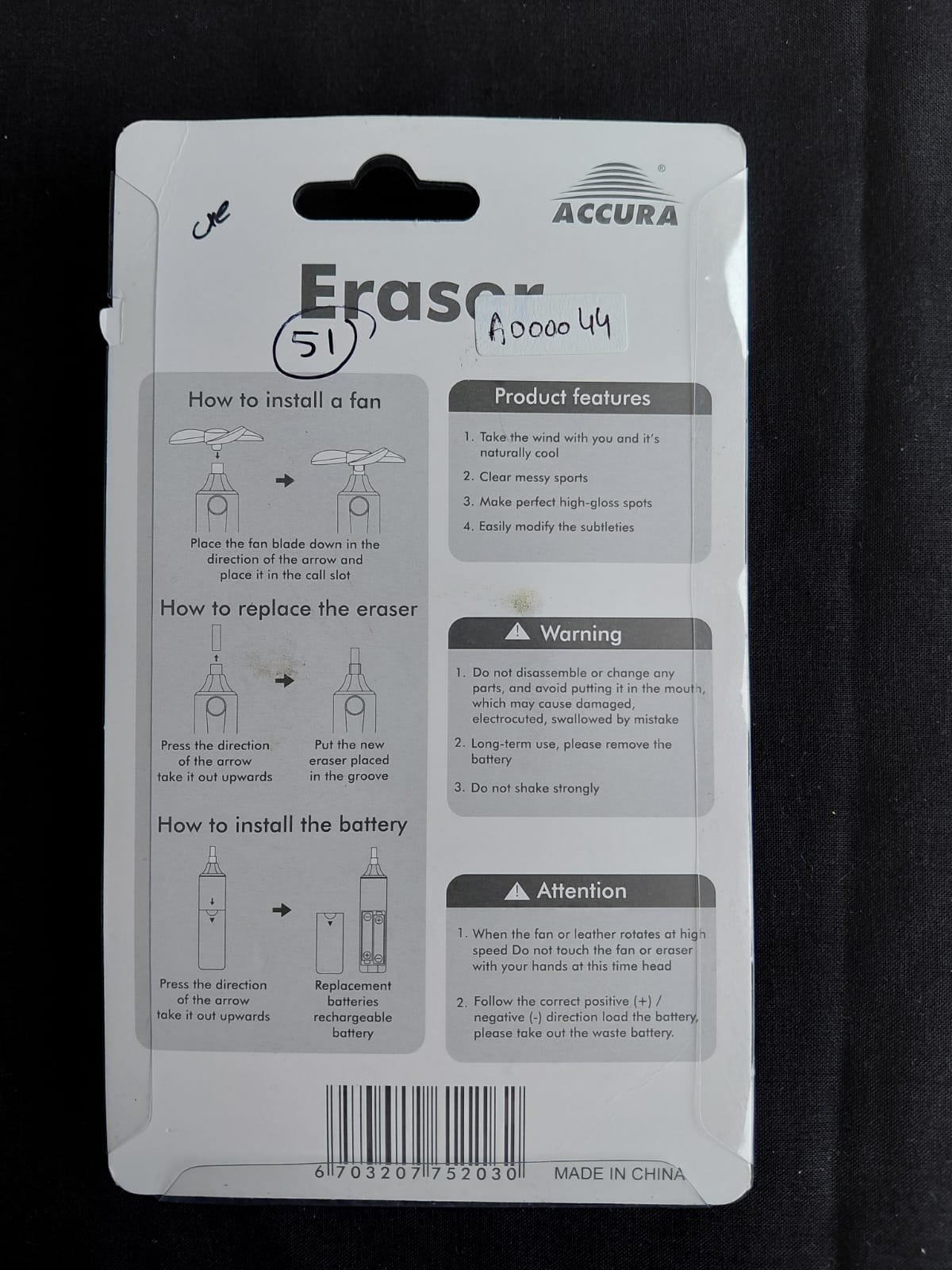 Accura Hero Unicorn Electric Eraser - Image 3