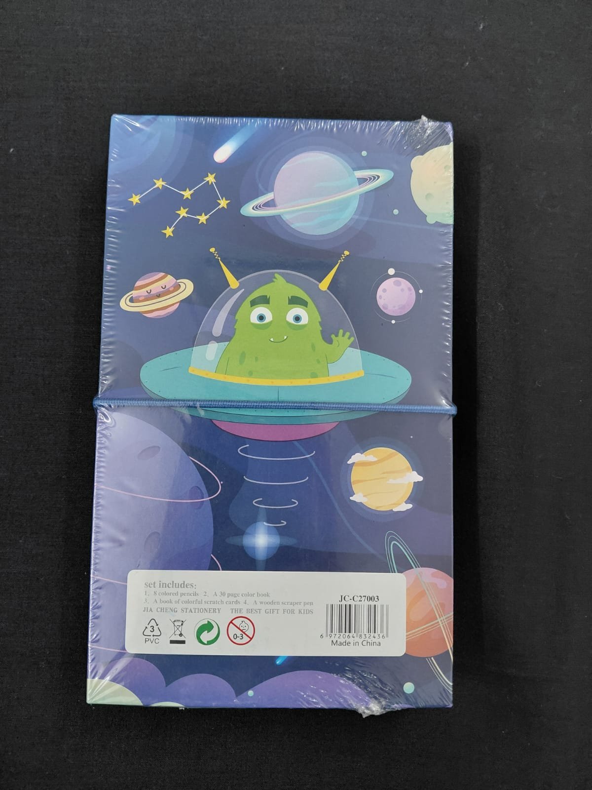 Alien Space Colouring Book with 8 Double Side Colour Pencils - Image 2