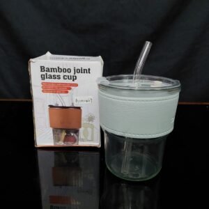 Reusable Glass Tumbler with Leather Sleeve